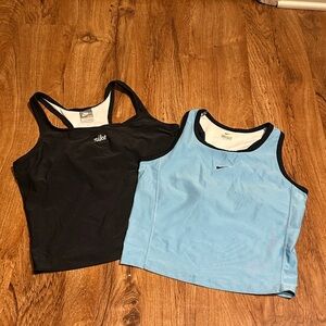 VINTAGE Nike Black & Blue Workout Tanks